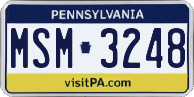 PA license plate MSM3248
