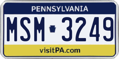 PA license plate MSM3249