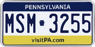PA license plate MSM3255