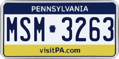 PA license plate MSM3263