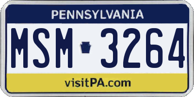 PA license plate MSM3264