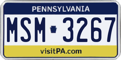 PA license plate MSM3267