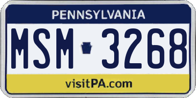 PA license plate MSM3268