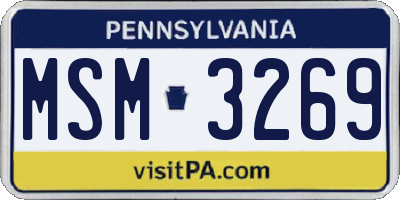 PA license plate MSM3269