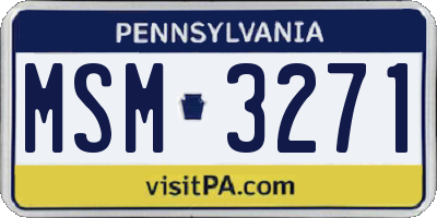 PA license plate MSM3271