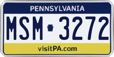 PA license plate MSM3272