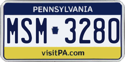 PA license plate MSM3280