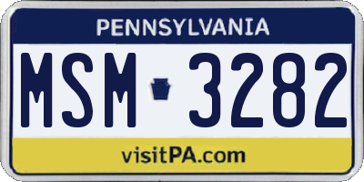 PA license plate MSM3282