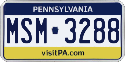 PA license plate MSM3288