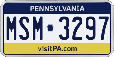 PA license plate MSM3297