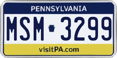 PA license plate MSM3299