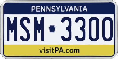 PA license plate MSM3300