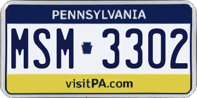 PA license plate MSM3302