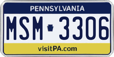 PA license plate MSM3306