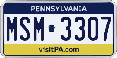 PA license plate MSM3307