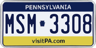 PA license plate MSM3308