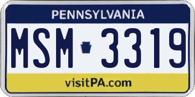 PA license plate MSM3319