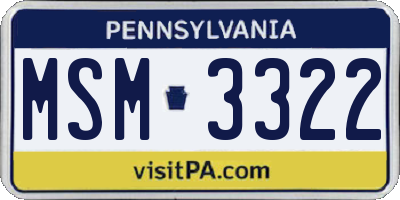 PA license plate MSM3322