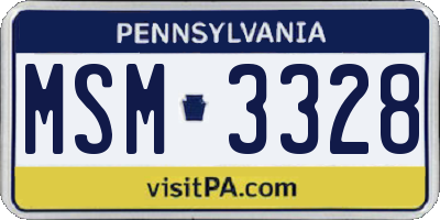 PA license plate MSM3328