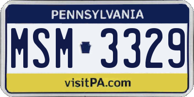 PA license plate MSM3329