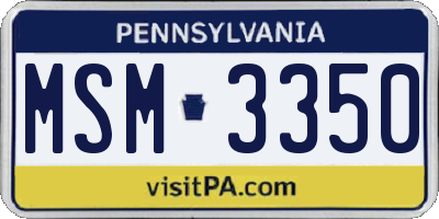 PA license plate MSM3350