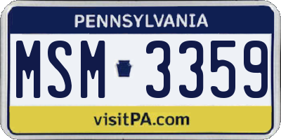 PA license plate MSM3359