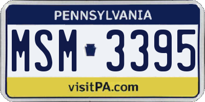 PA license plate MSM3395