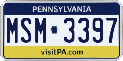PA license plate MSM3397