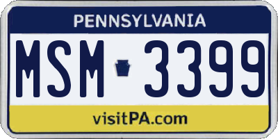 PA license plate MSM3399