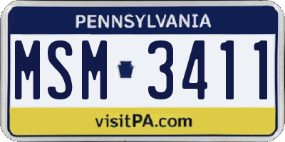 PA license plate MSM3411