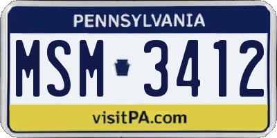 PA license plate MSM3412