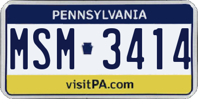 PA license plate MSM3414
