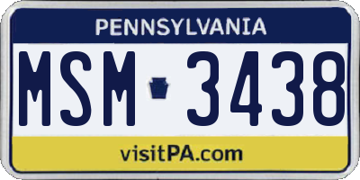 PA license plate MSM3438