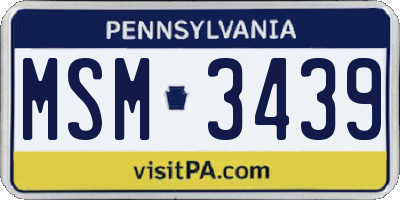PA license plate MSM3439