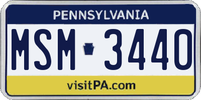 PA license plate MSM3440