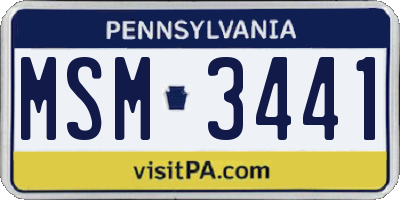 PA license plate MSM3441