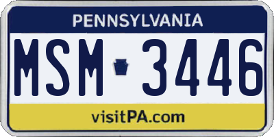 PA license plate MSM3446