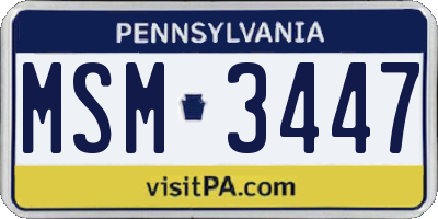PA license plate MSM3447