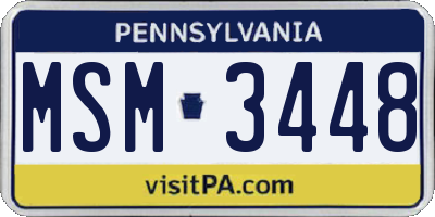 PA license plate MSM3448