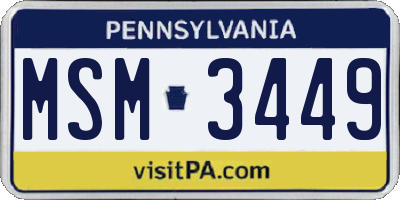 PA license plate MSM3449