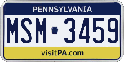 PA license plate MSM3459