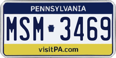 PA license plate MSM3469