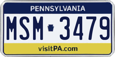 PA license plate MSM3479