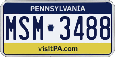 PA license plate MSM3488