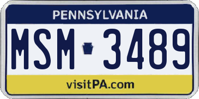 PA license plate MSM3489