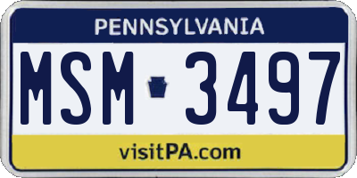 PA license plate MSM3497