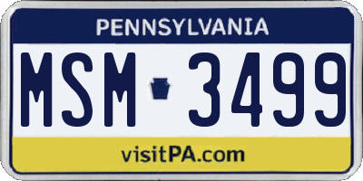 PA license plate MSM3499