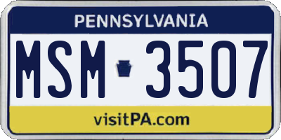 PA license plate MSM3507