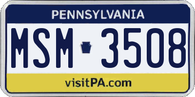 PA license plate MSM3508