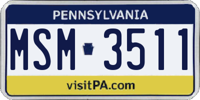 PA license plate MSM3511